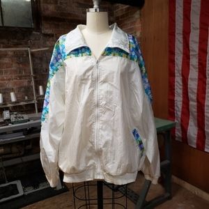 Vintage 80's white windbreaker jacket XL